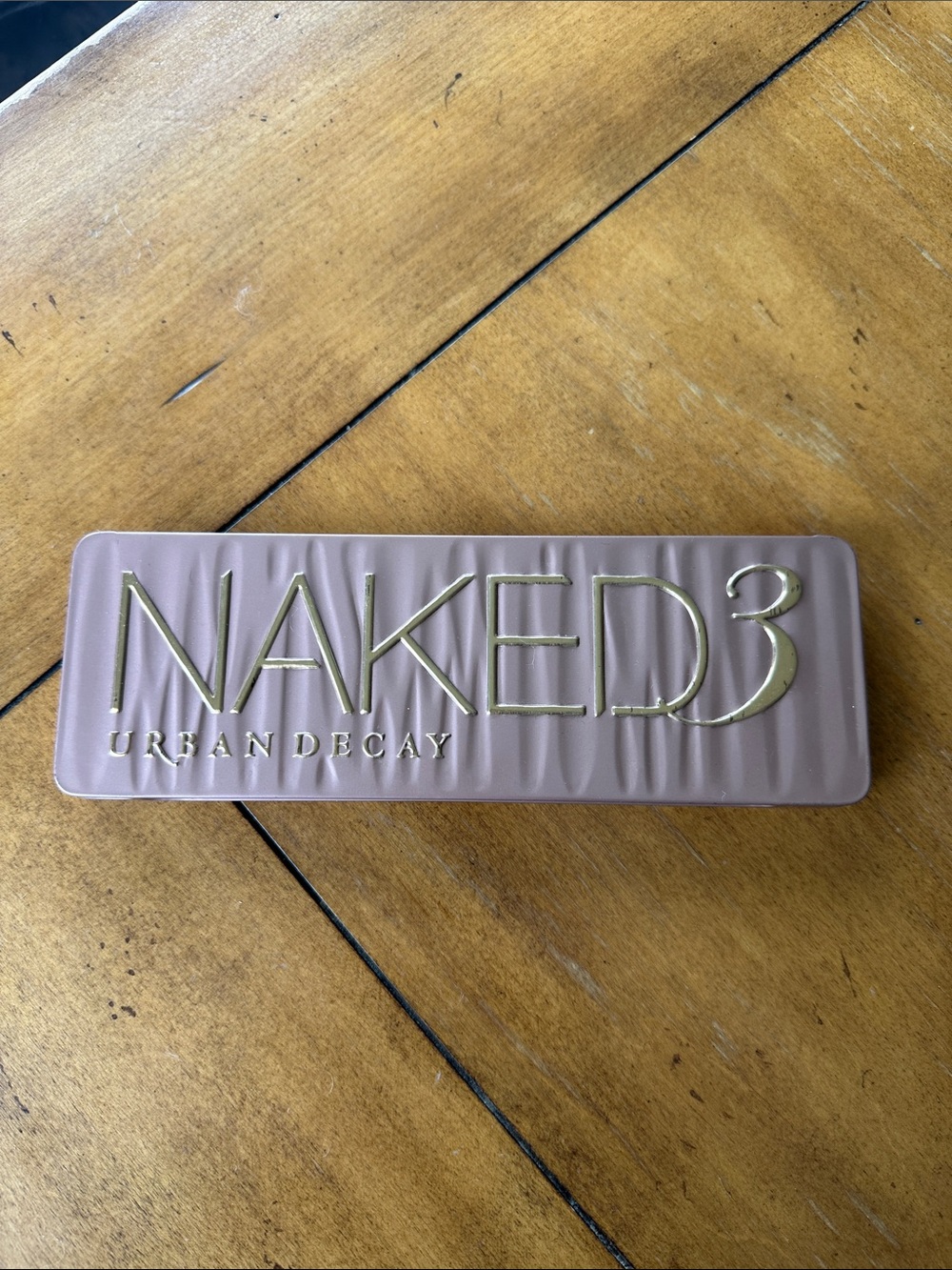 Urban Decay Naked3 Eyeshadow Palette - Rose Mauve Metal Case with Gold Logo